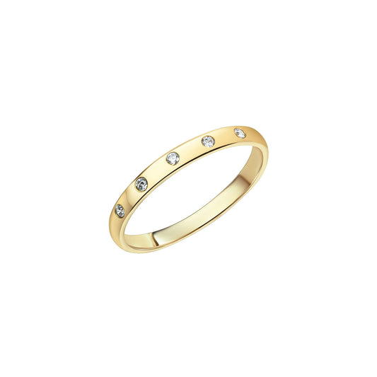 Ring 375/- Gold rhodiniert Zirkonia