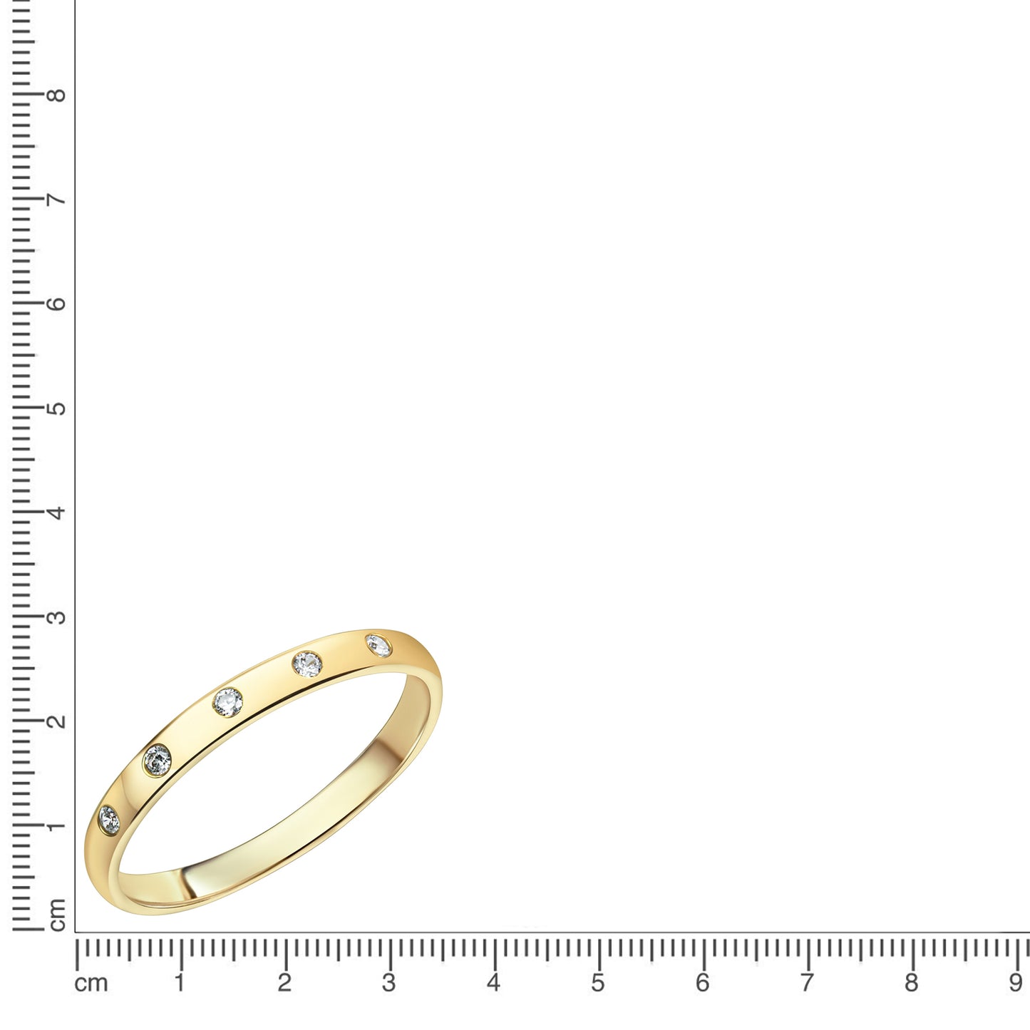 Ring 375/- Gold rhodiniert Zirkonia