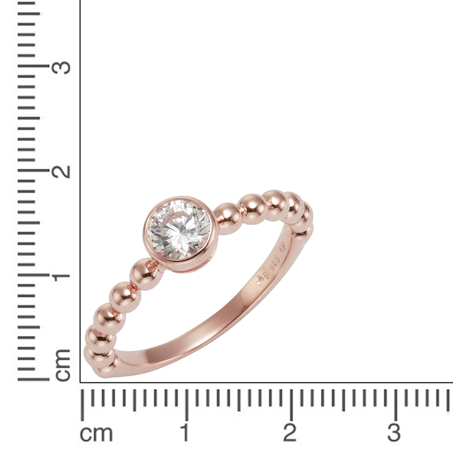 Ring 925/- Sterling Silber rotvergoldet Zirkonia