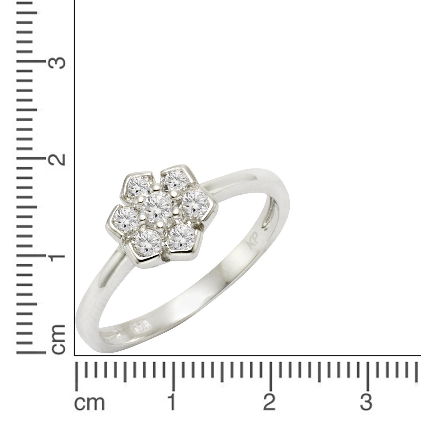 Ring 925/- Sterling Silber rhodiniert Zirkonia
