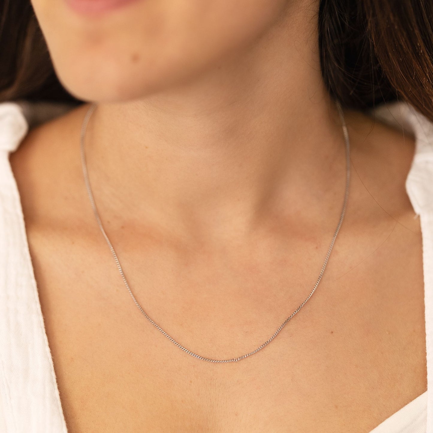 Halskette Panzerkette 925/- Sterling Silber rhodiniert 45cm