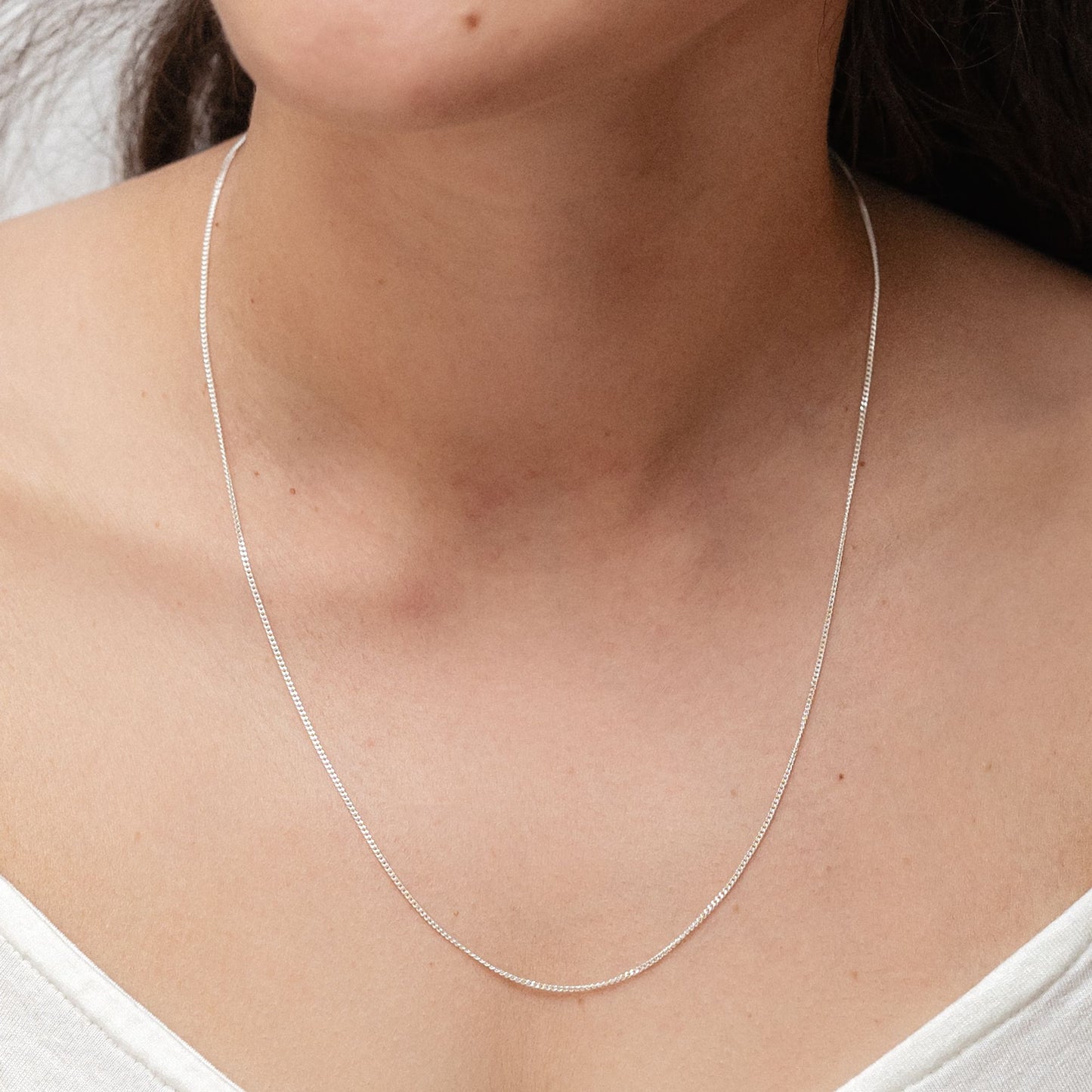 Collier Panzerkette 925/- Sterling Silber rhodiniert 50cm