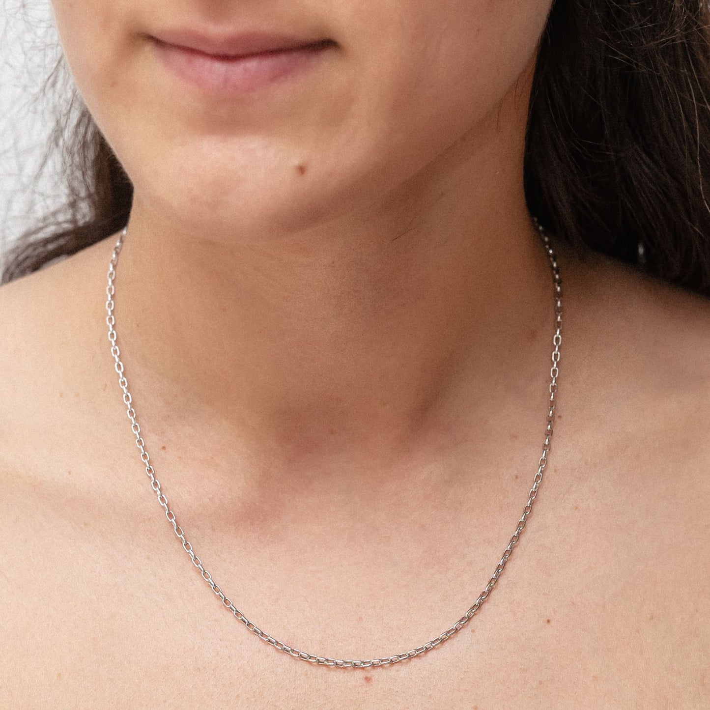 Halskette Ankerkette 925/- Sterling Silber rhodiniert 45cm