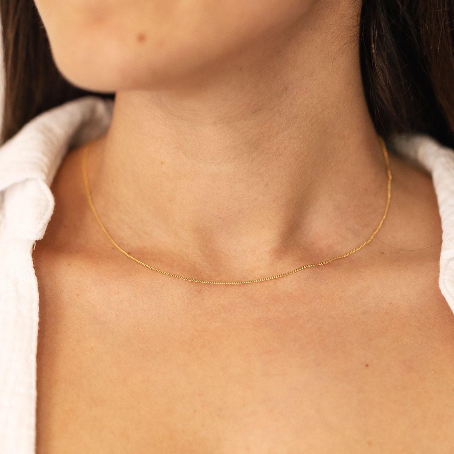 Halskette Flachpanzerkette 333/- Gold 38,0cm