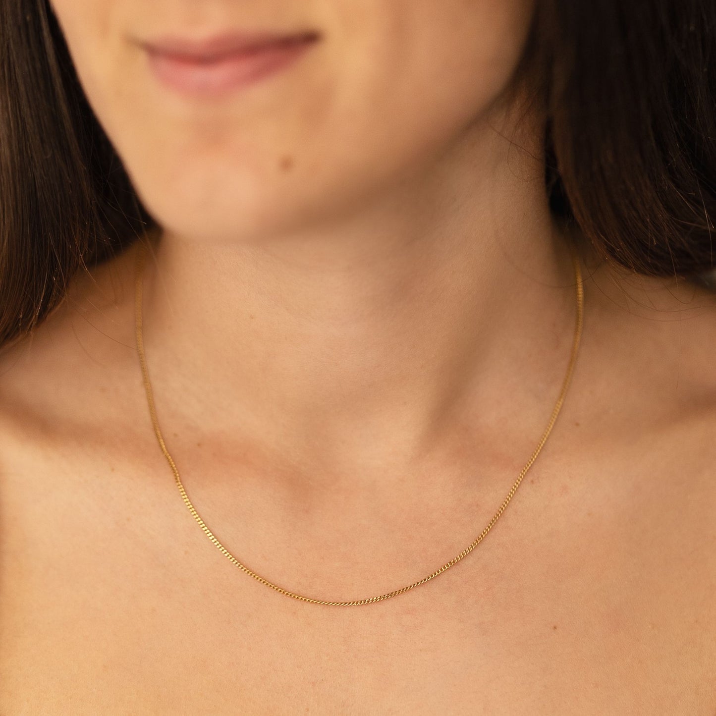 Halskette Flachpanzerkette 333/- Gold 45,0cm