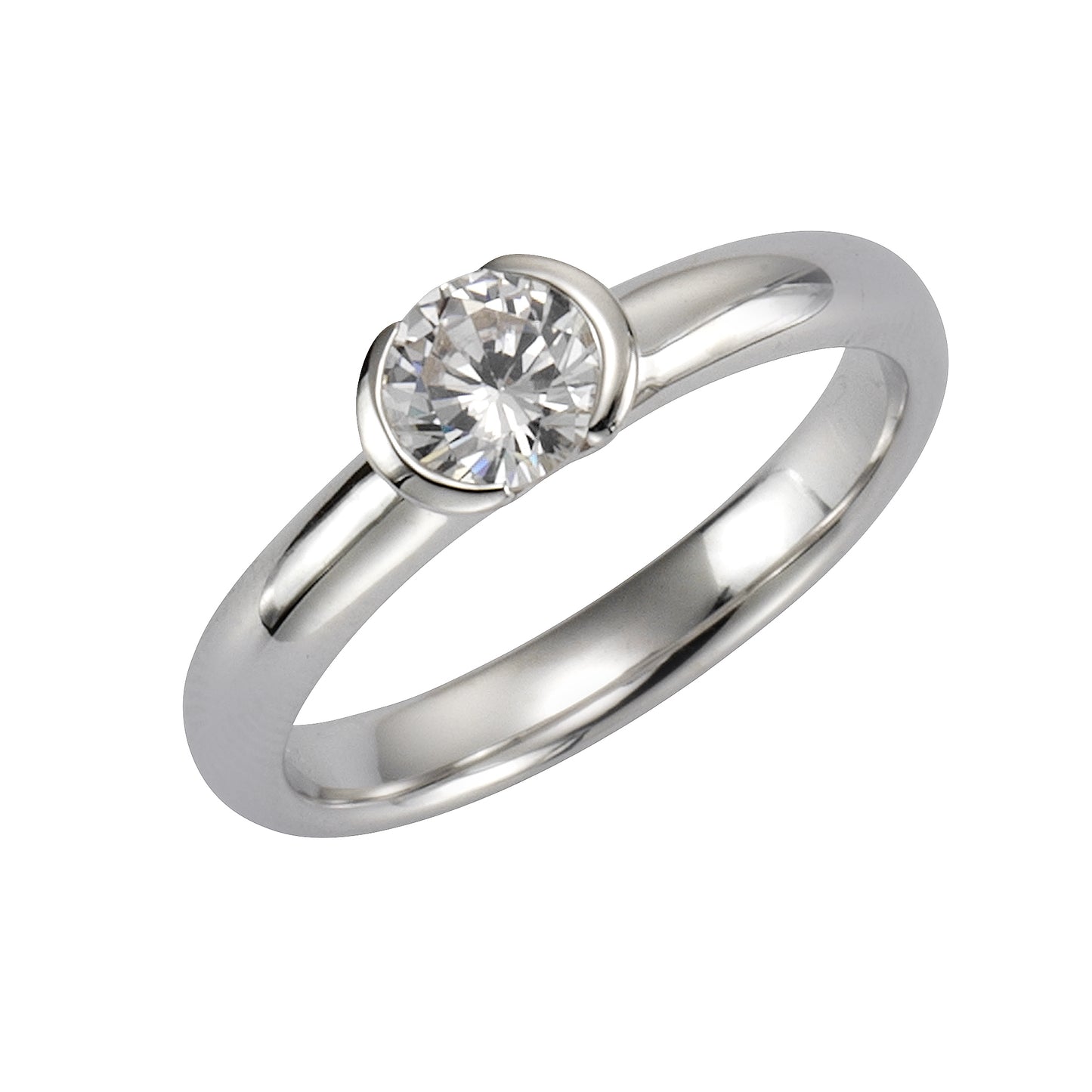 Ring 925/- Sterling Silber rhodiniert Zirkonia