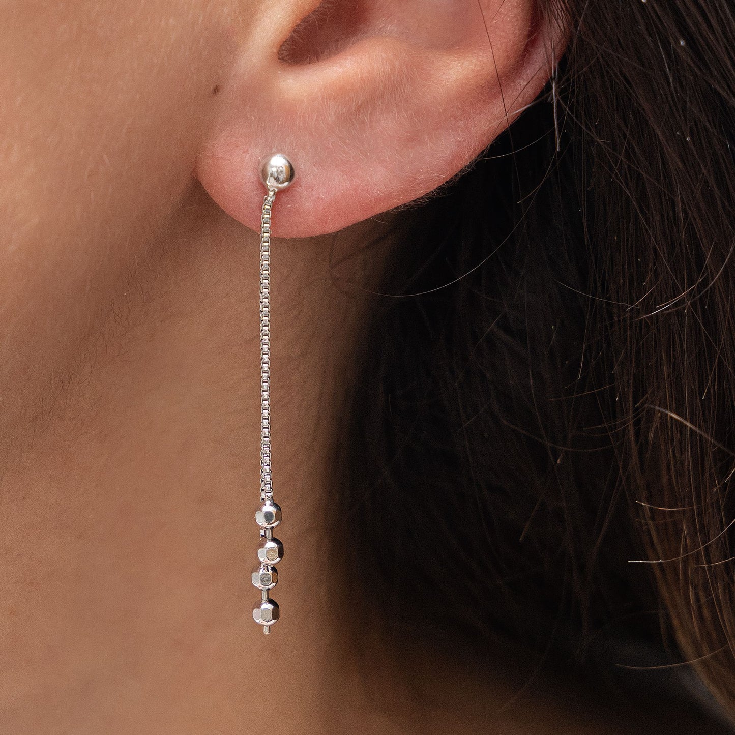 Ohrringe 925/- Sterling Silber rhodiniert 4,4cm ohne