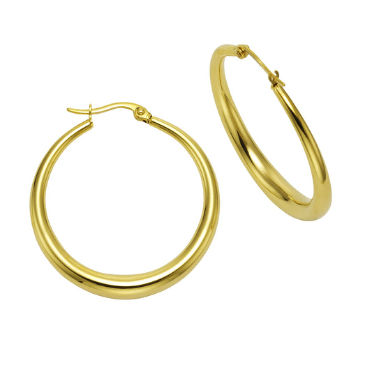 Creolen Edelstahl vergoldet 3,7cm ohne