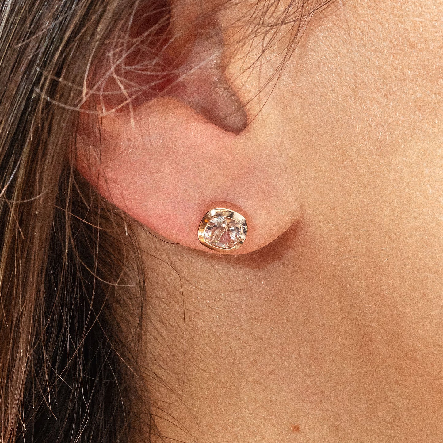 Ohrstecker 585/- Gold 0,7cm Morganit