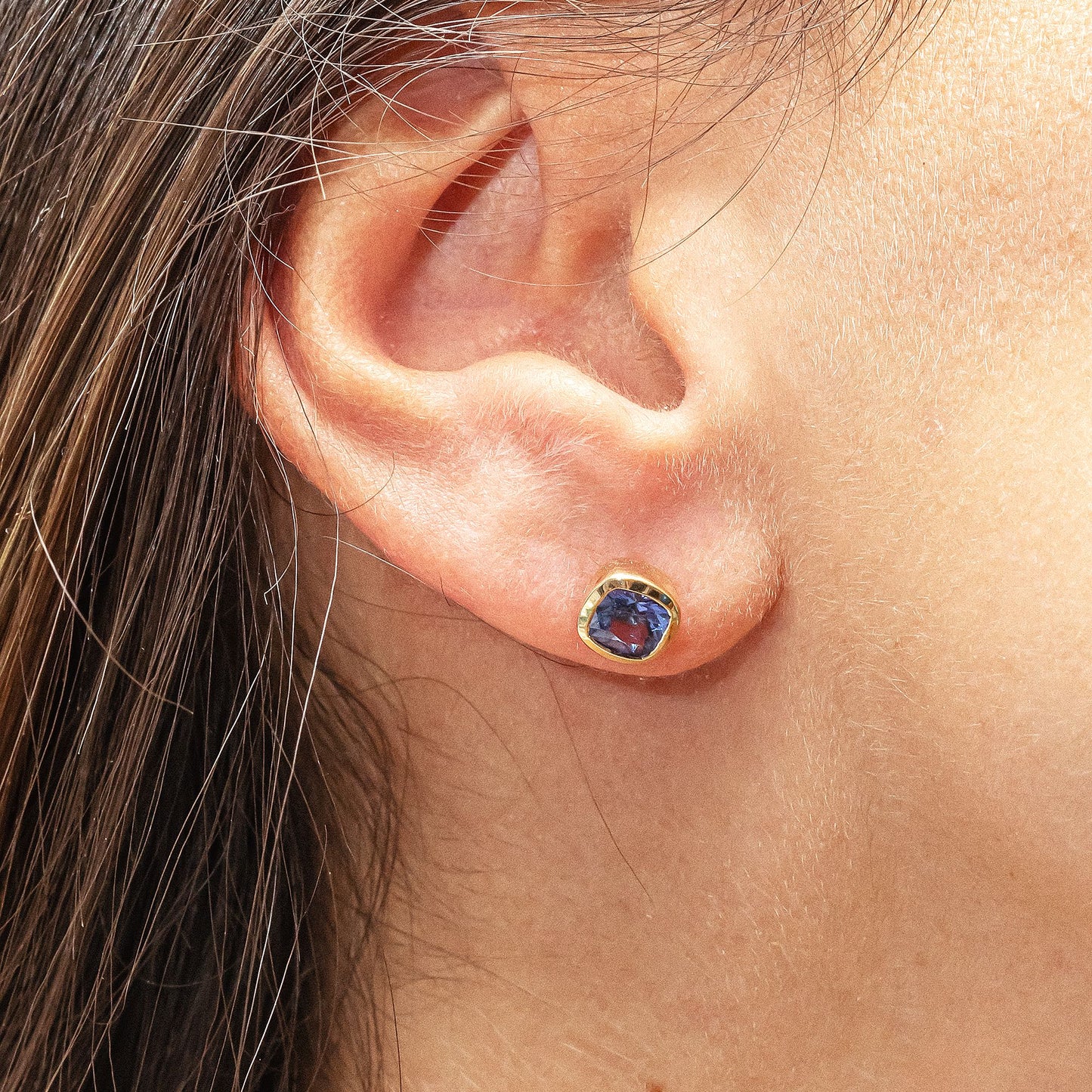 Ohrstecker 585/- Gold 0,7cm Tansanit