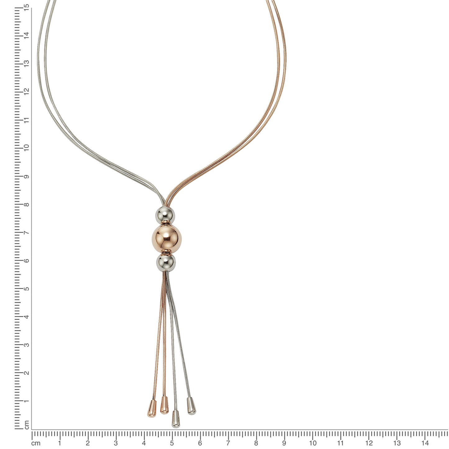 Collier Schlangenkette Edelstahl rotvergoldet 63cm