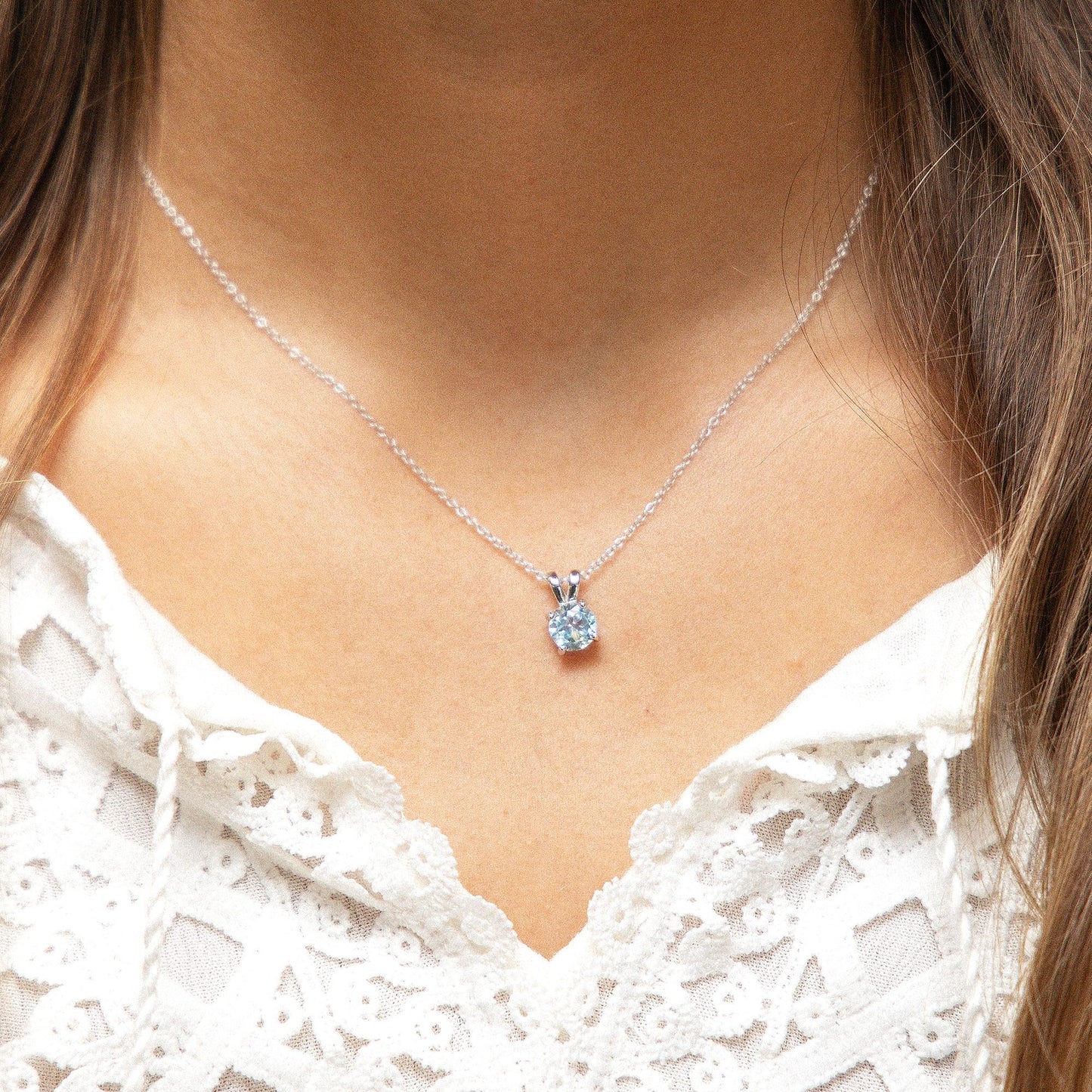 Halskette Ankerkette 925/- Sterling Silber rhodiniert 45,0cm Blautopas beh.