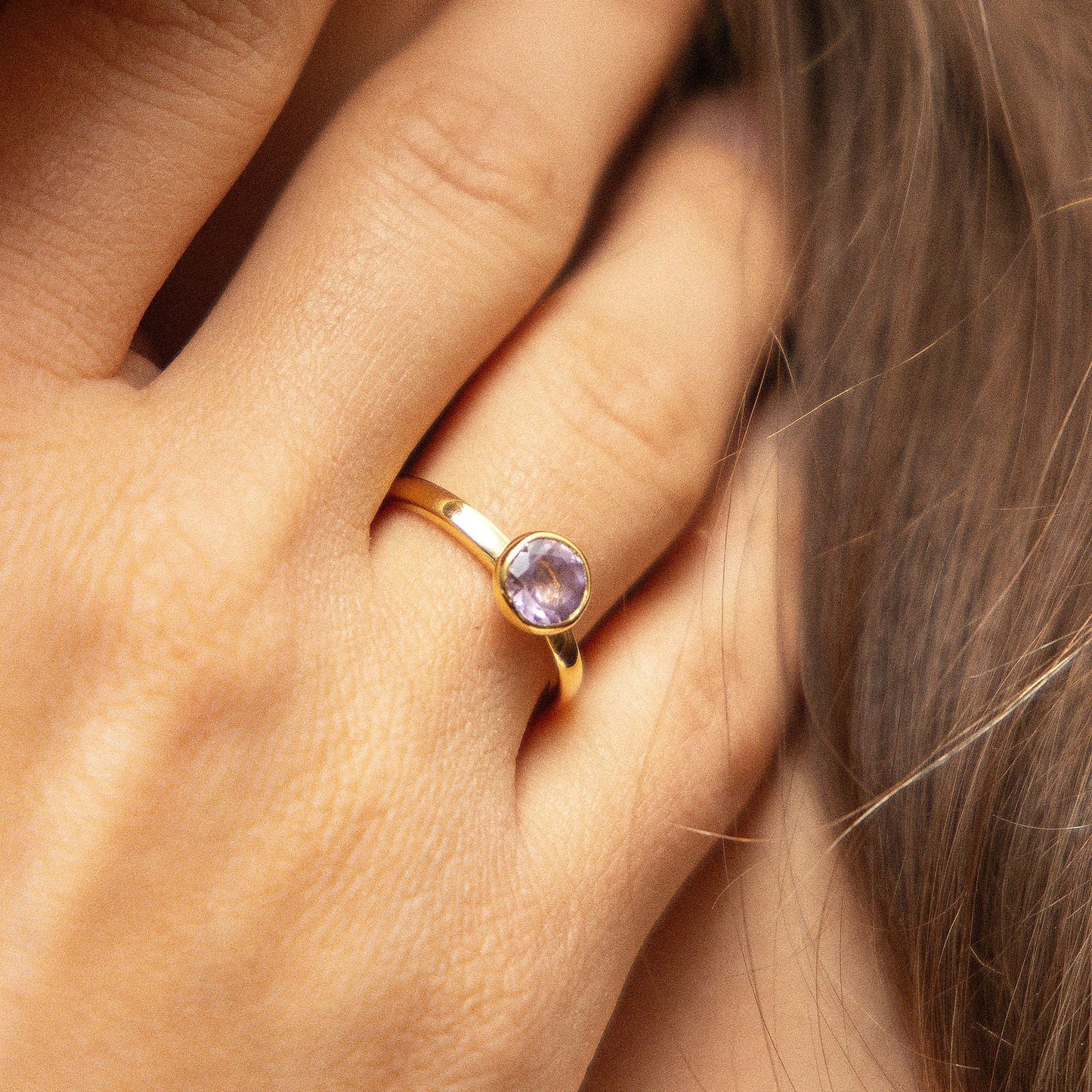 Ring-Set 925/- Sterling Silber vergoldet Blautopas beh. 1,50 ct.