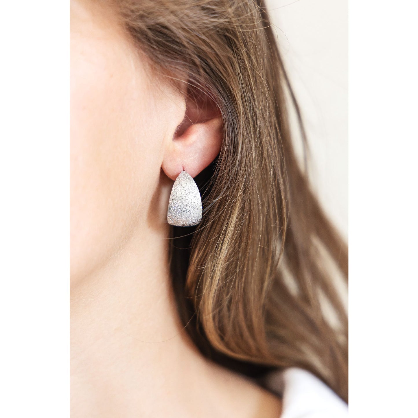 Ohrring 925/- Sterling Silber rhodiniert 2,2cm ohne Stein