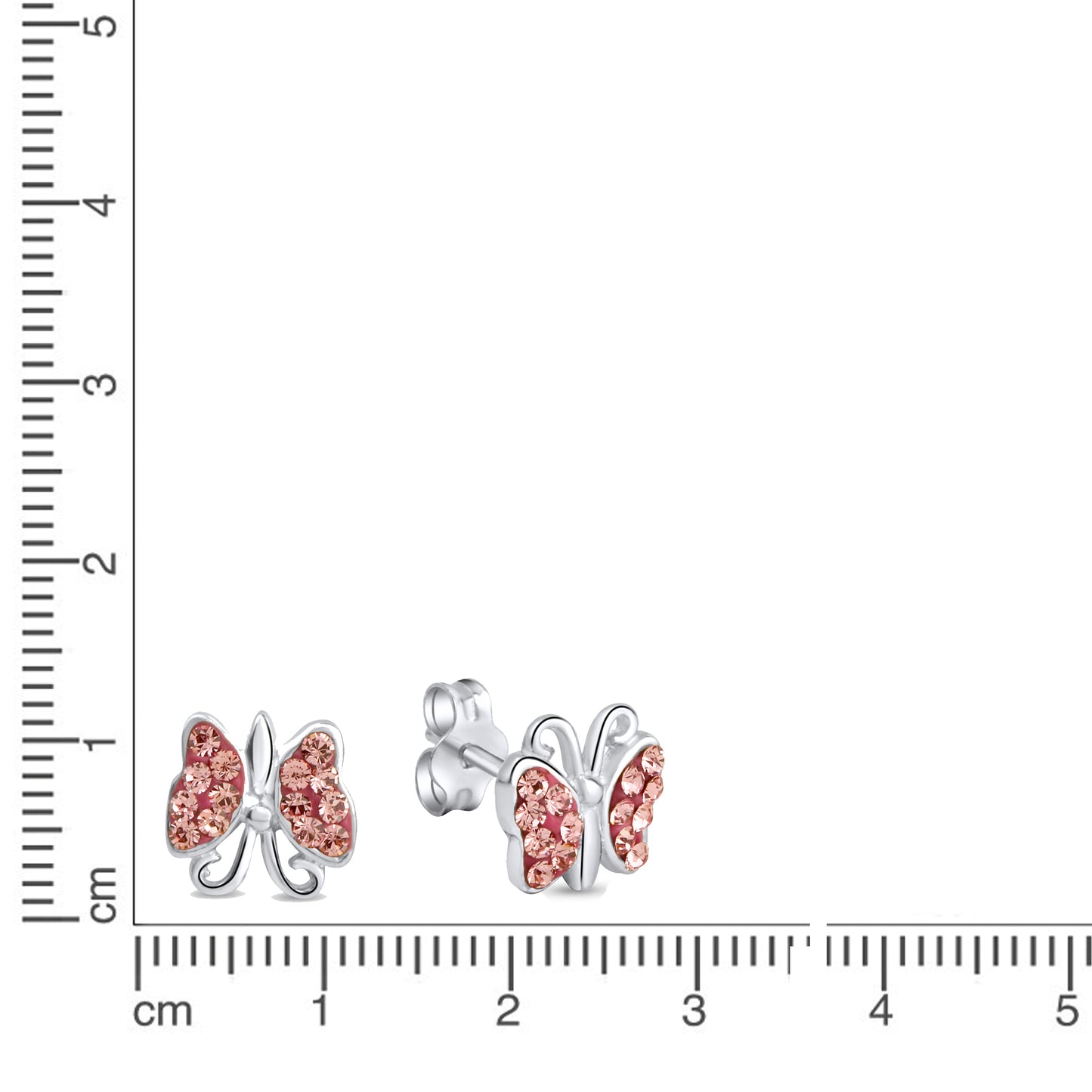 Ohrringe 925/- Sterling Silber rhodiniert 0,7cm Kristall