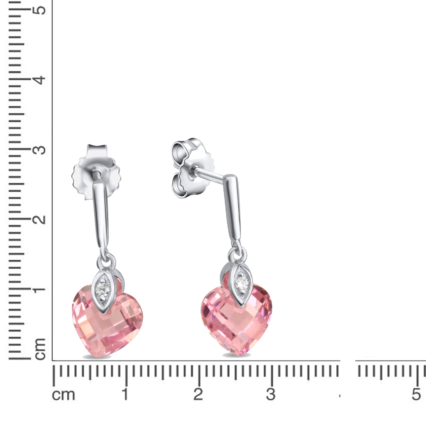 Ohrringe 925/- Sterling Silber rhodiniert 2,1cm Zirkonia