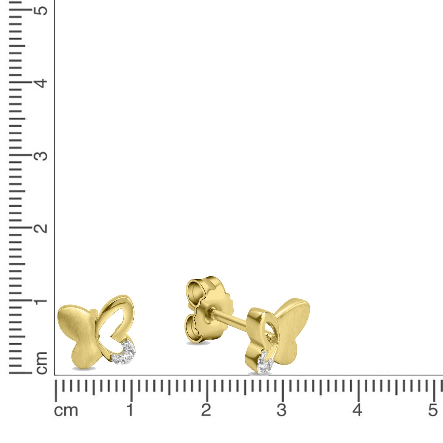 Ohrringe 333/- Gold rhodiniert (teil) 0,6cm Zirkonia