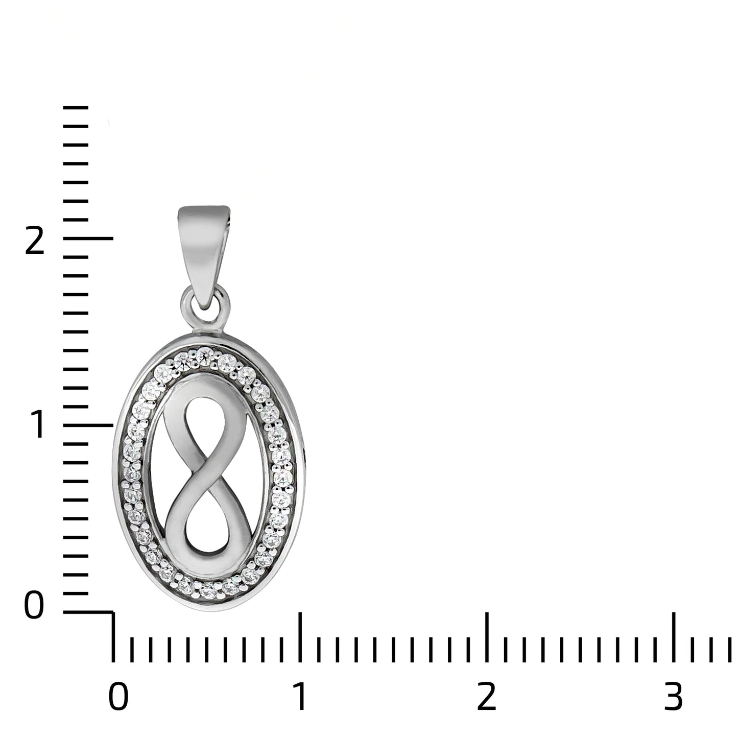 Anhänger 925/- Sterling Silber rhodiniert 2,1cm Zirkonia