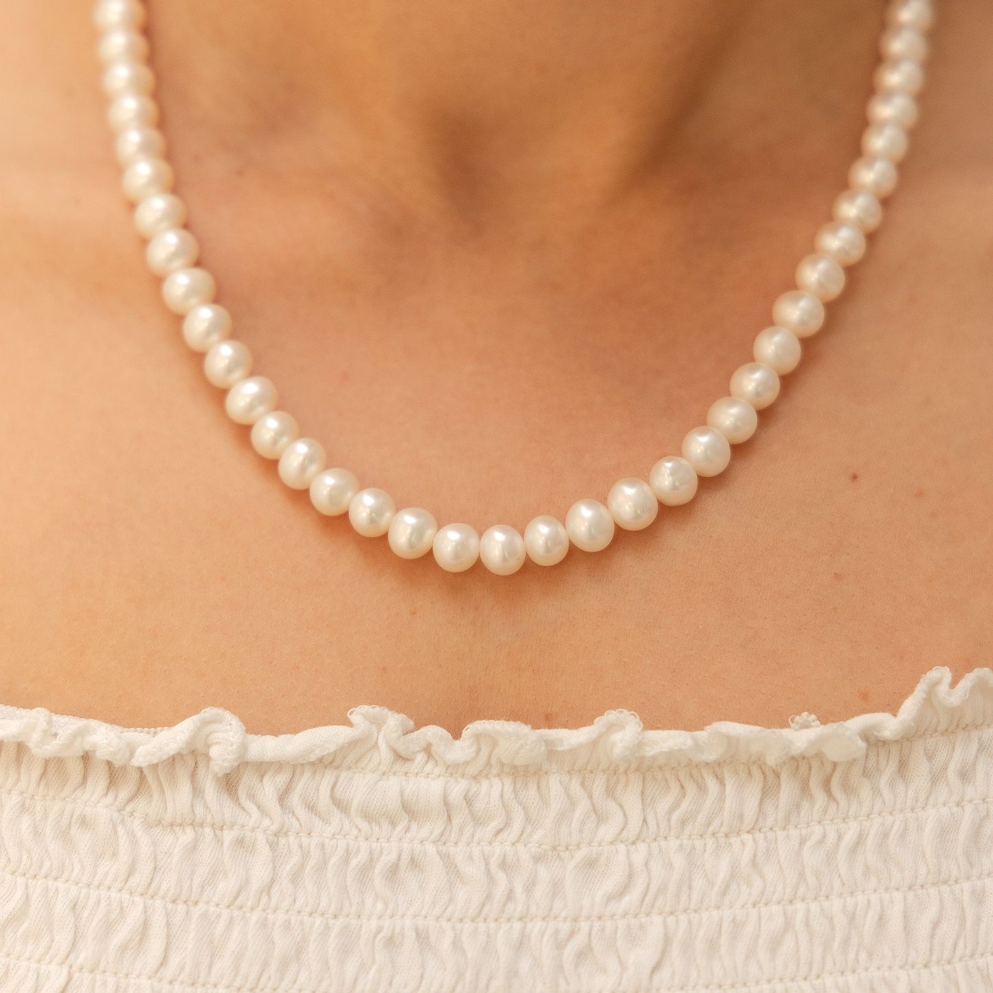 Halskette Süßwasserzuchtperlen 375/- Gold 45cm