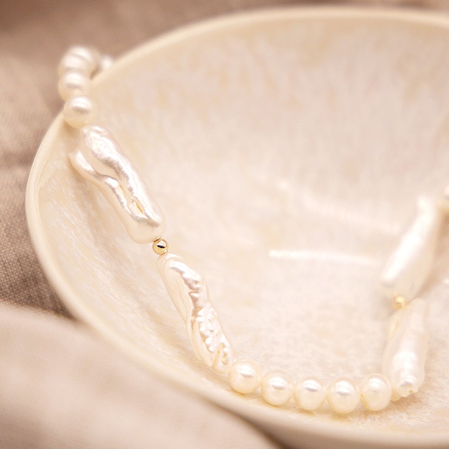 Halskette Süßwasserzuchtperlen 585/- Gold vergoldet 45cm