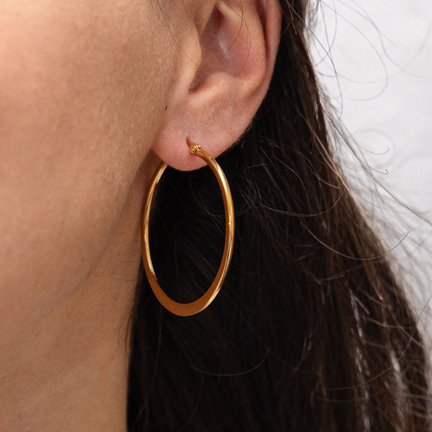 Ohrringe Edelstahl vergoldet 3,9cm ohne