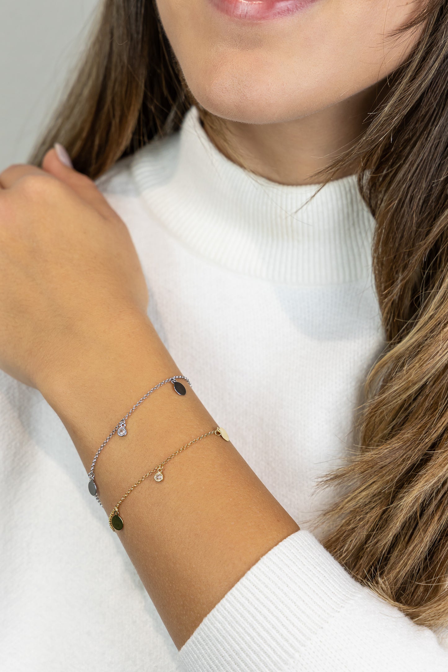 Armband Erbskette 925/- Sterling Silber vergoldet 19,0cm Zirkonia