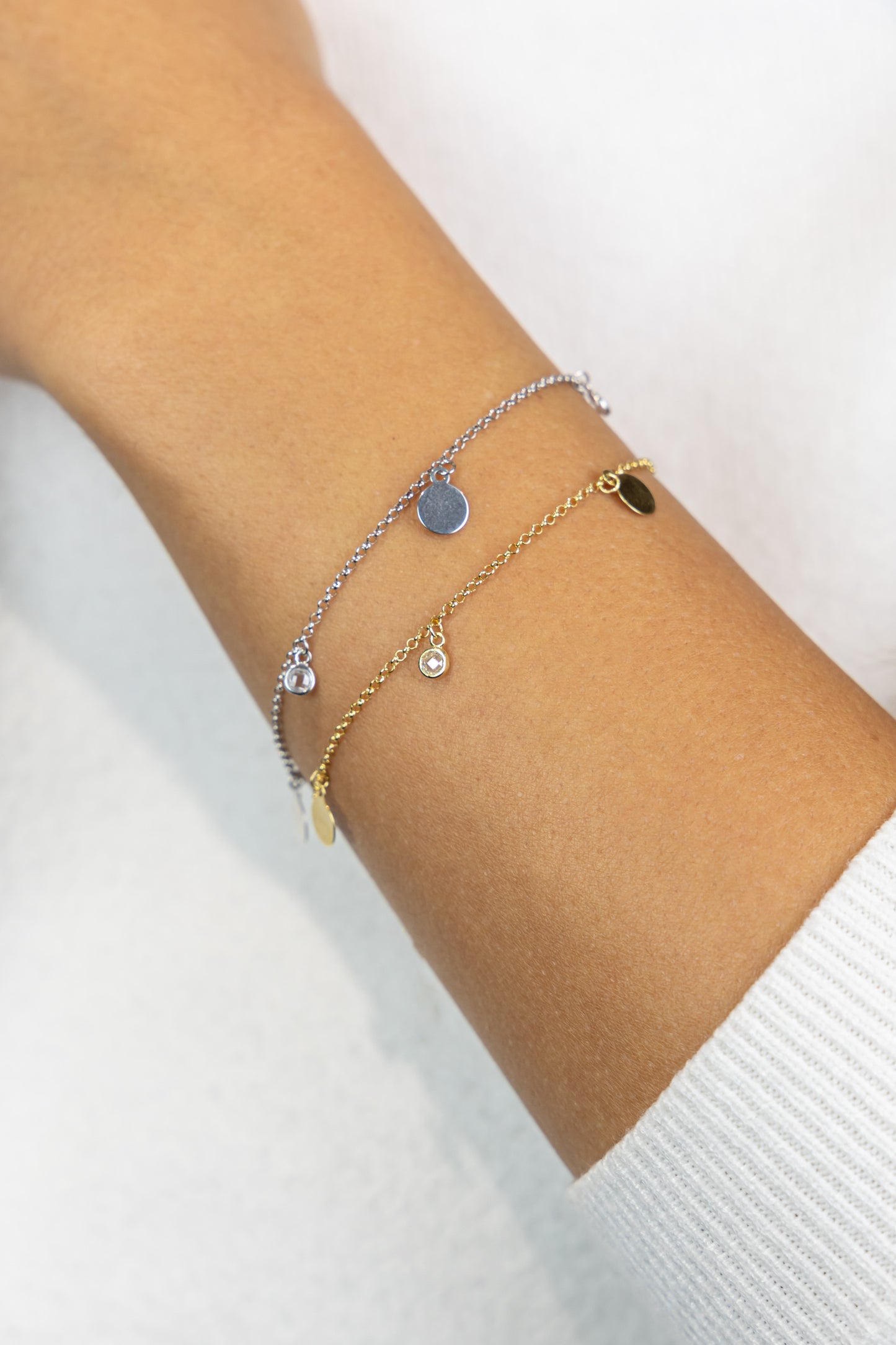 Armband Erbskette 925/- Sterling Silber vergoldet 19,0cm Zirkonia