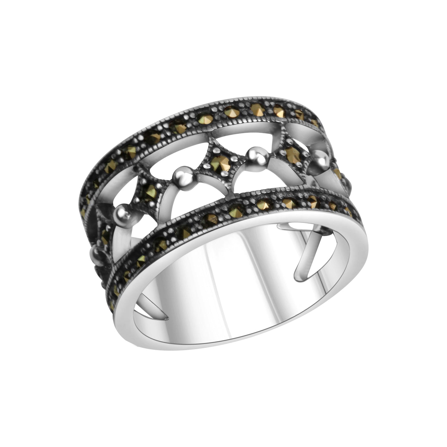 Ring 925/- Sterling Silber Markasit