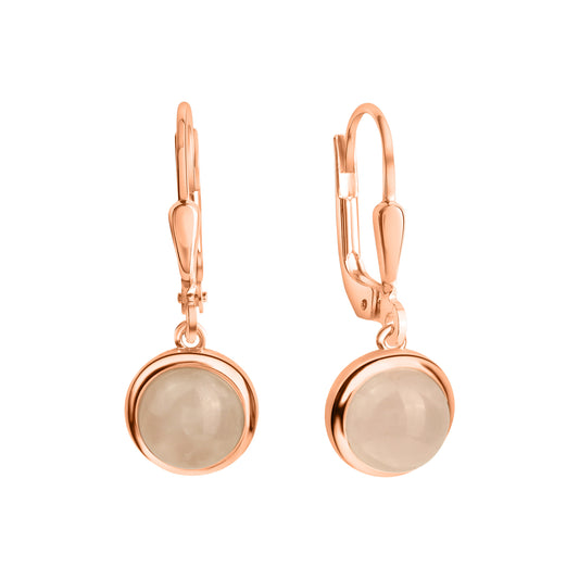 Ohrringe 925/- Sterling Silber rotvergoldet 2,7cm Rosenquarz