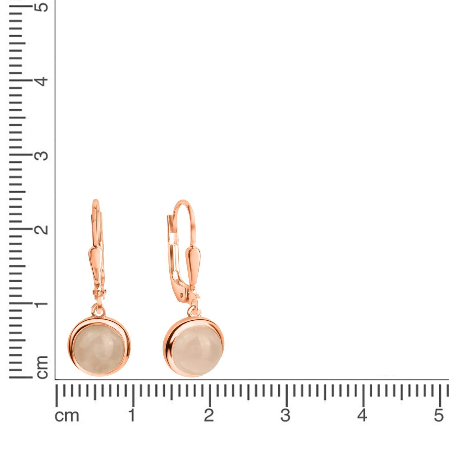 Ohrringe 925/- Sterling Silber rotvergoldet 2,7cm Rosenquarz