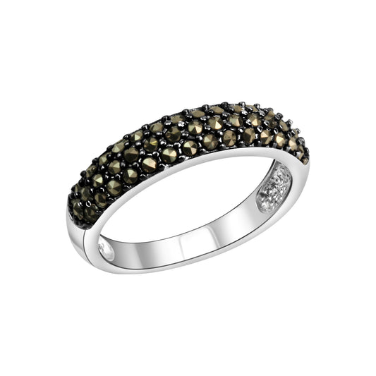 Ring 925/- Sterling Silber rhodiniert Markasit