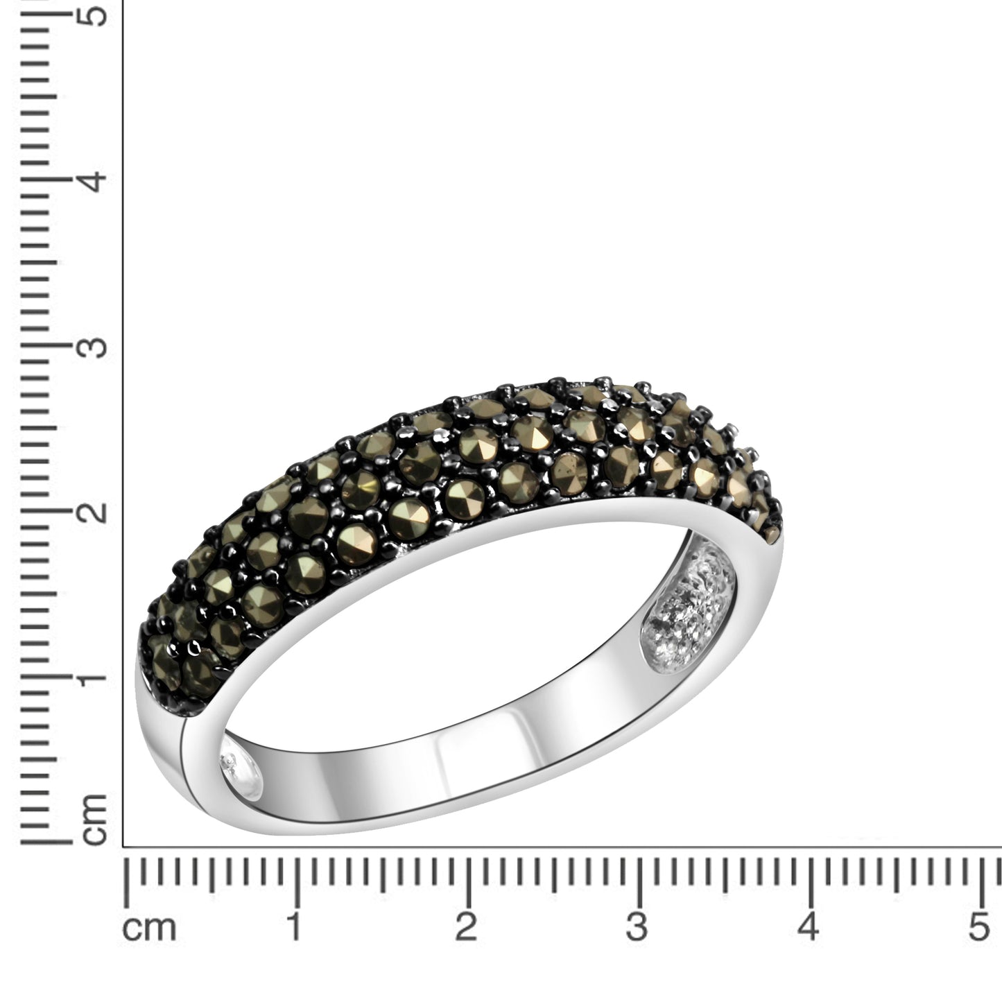 Ring 925/- Sterling Silber rhodiniert Markasit