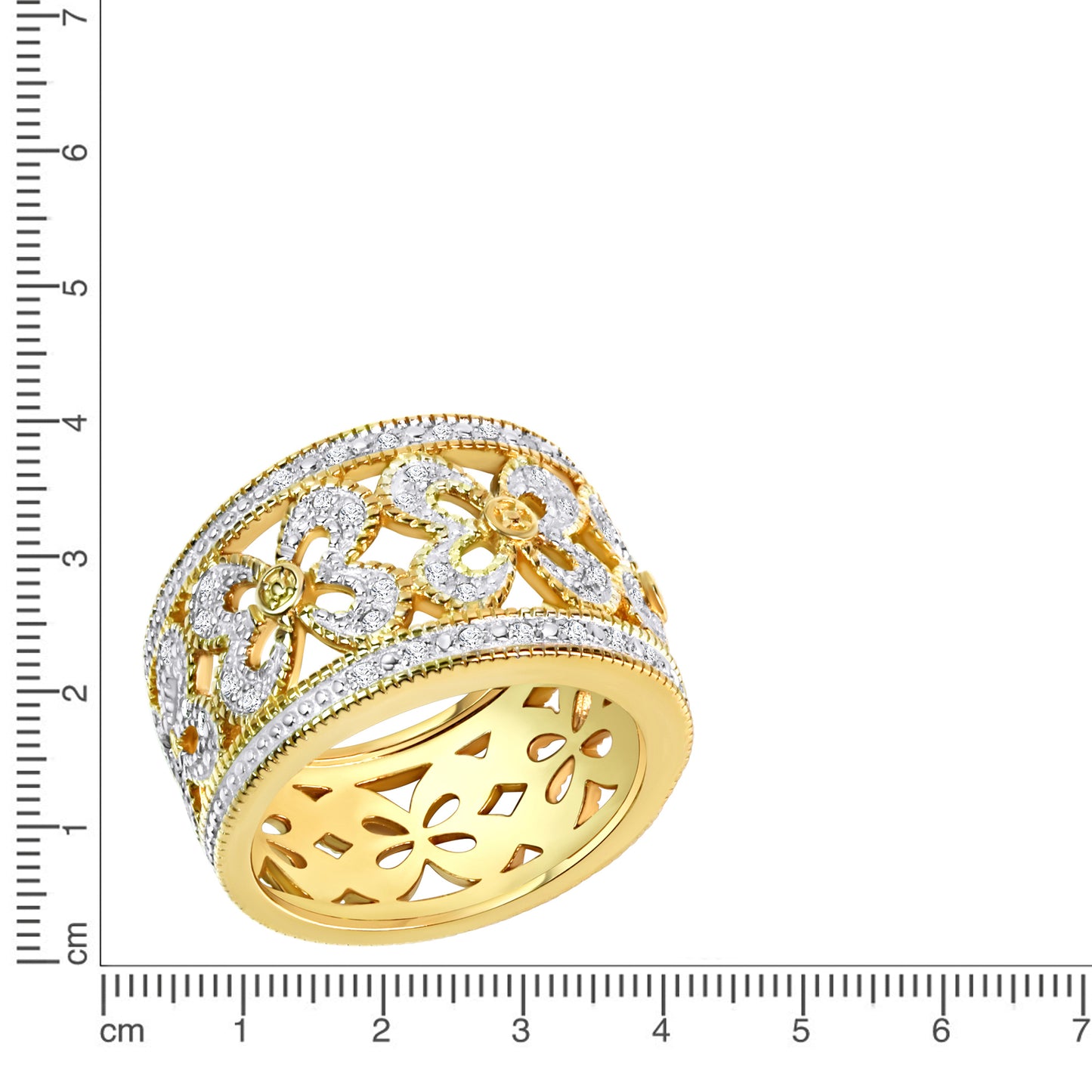 Ring 925/- Sterling Silber rhodiniert (teil) Diamant 0,20ct.
