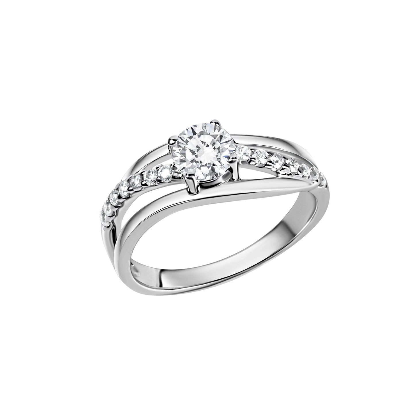 Ring 925/- Sterling Silber rhodiniert Zirkonia