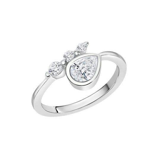 Ring 925/- Sterling Silber rhodiniert Zirkonia