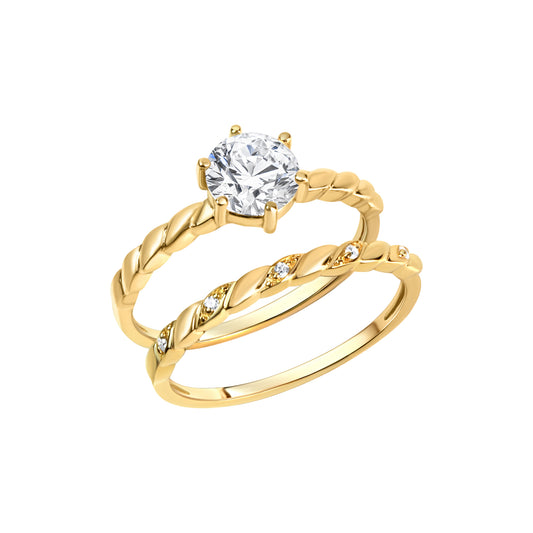 Ring 925/- Sterling Silber vergoldet Zirkonia