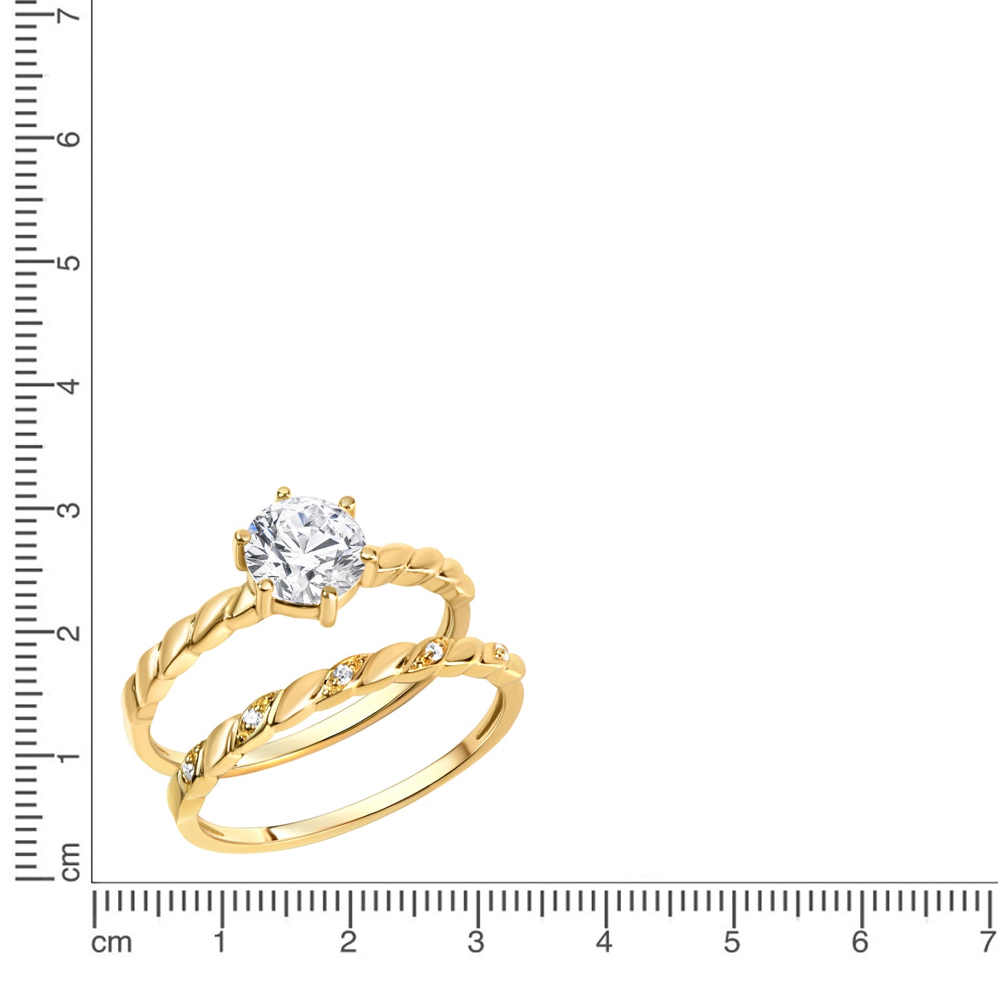 Ring 925/- Sterling Silber vergoldet Zirkonia