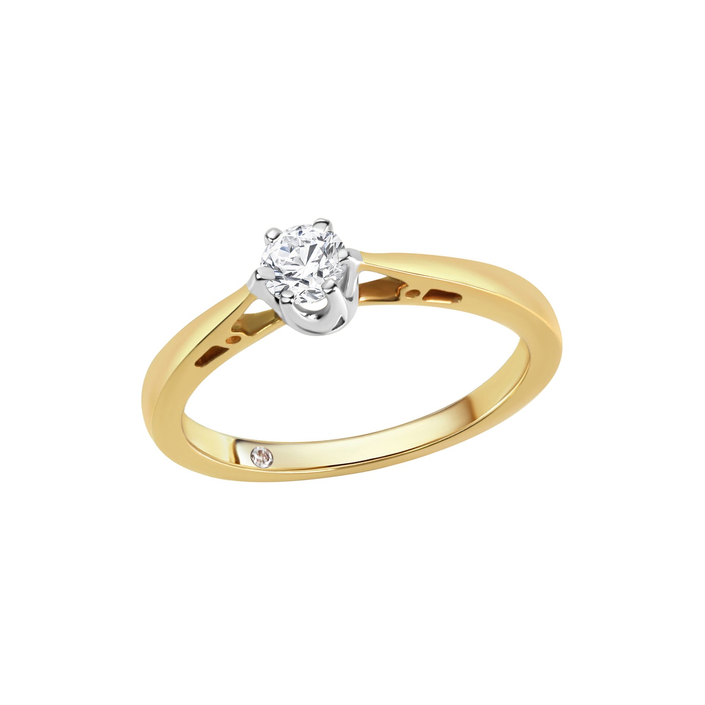Ring 585/- Gold rhodiniert (teil) Brillant 0,25ct.