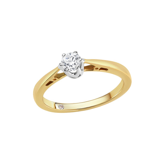 Ring 585/- Gold rhodiniert (teil) Brillant 0,25ct.