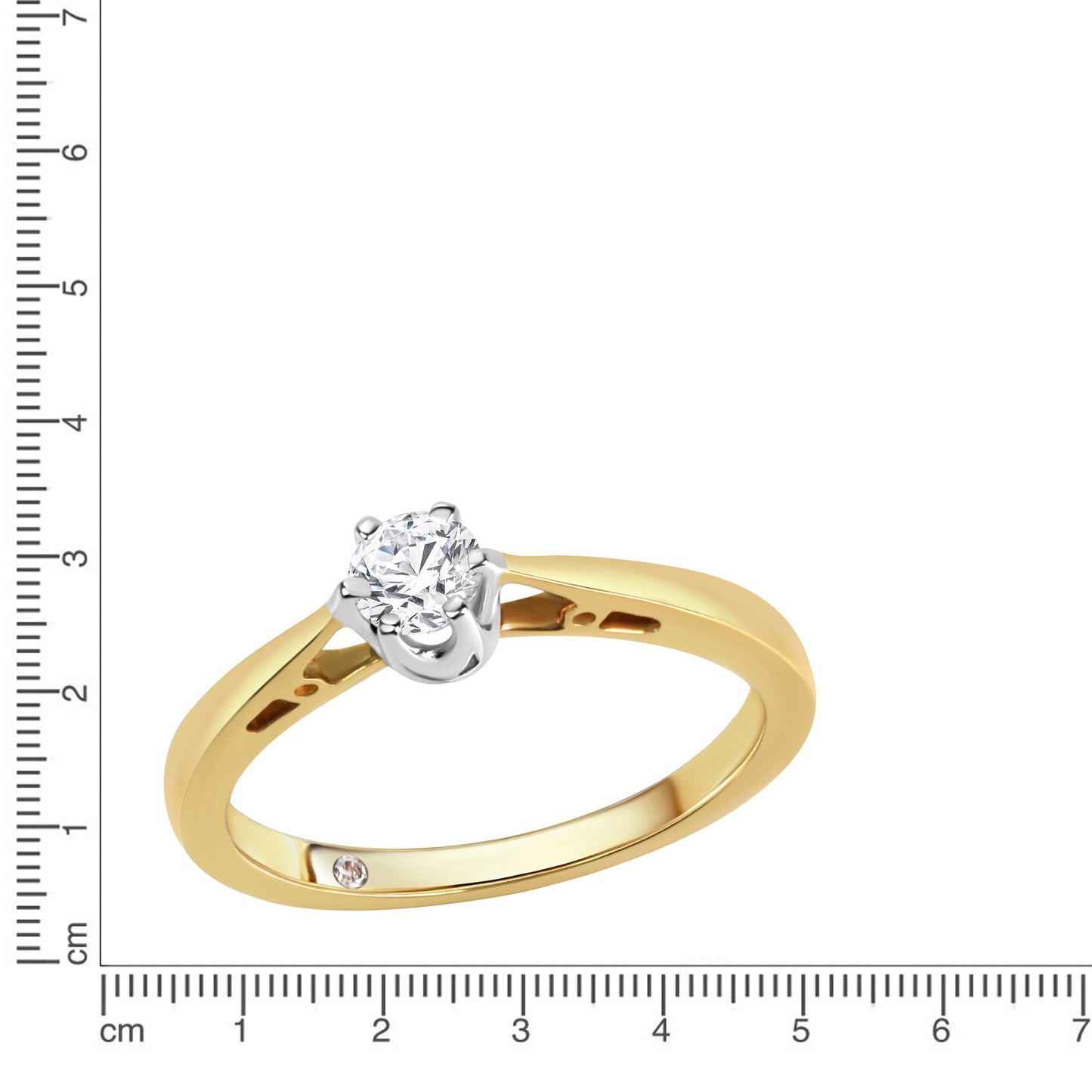 Ring 585/- Gold rhodiniert (teil) Brillant 0,25ct.