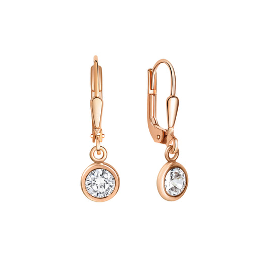 Ohrringe 925/- Sterling Silber rotvergoldet 2,5cm Zirkonia