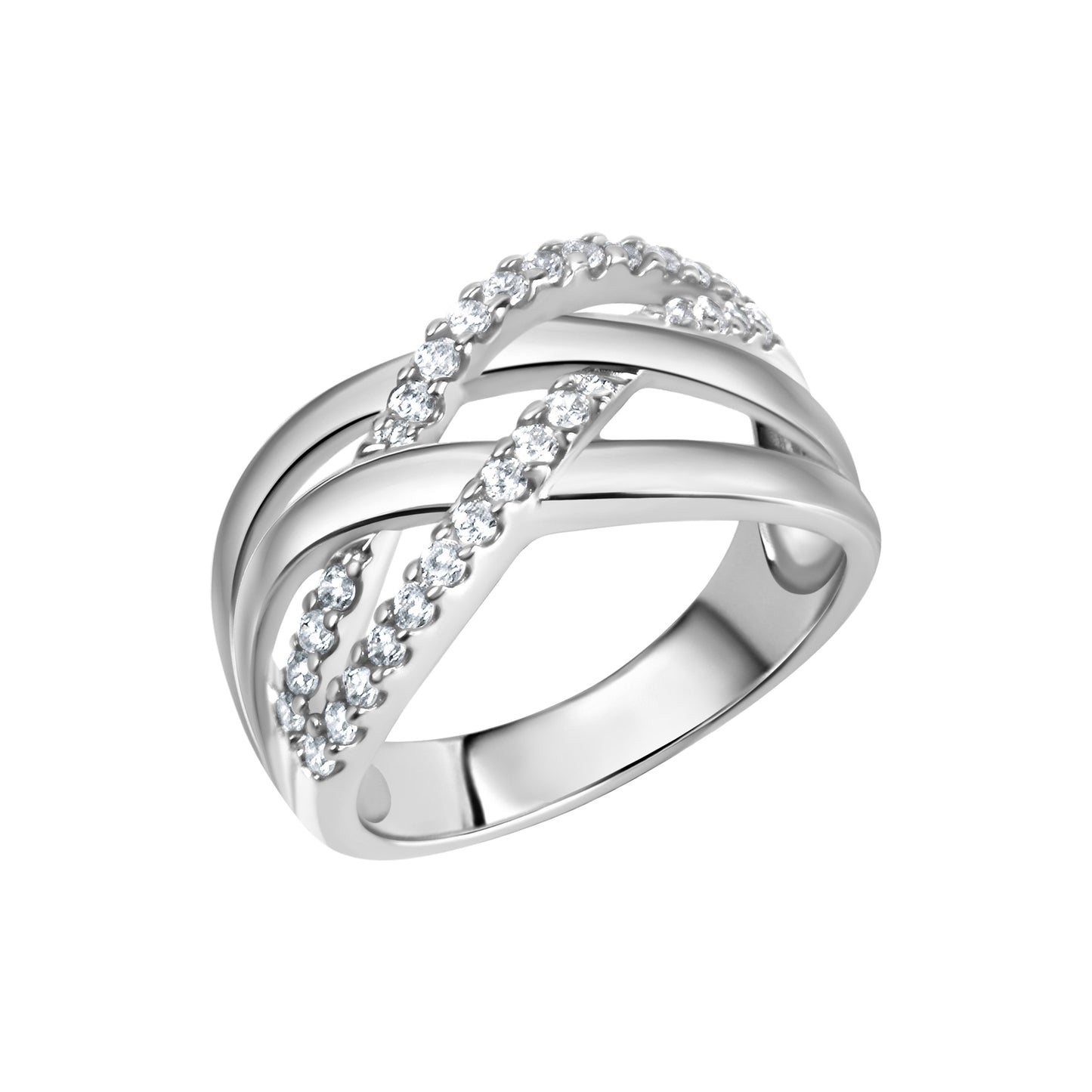 Ring 925/- Sterling Silber rhodiniert Zirkonia