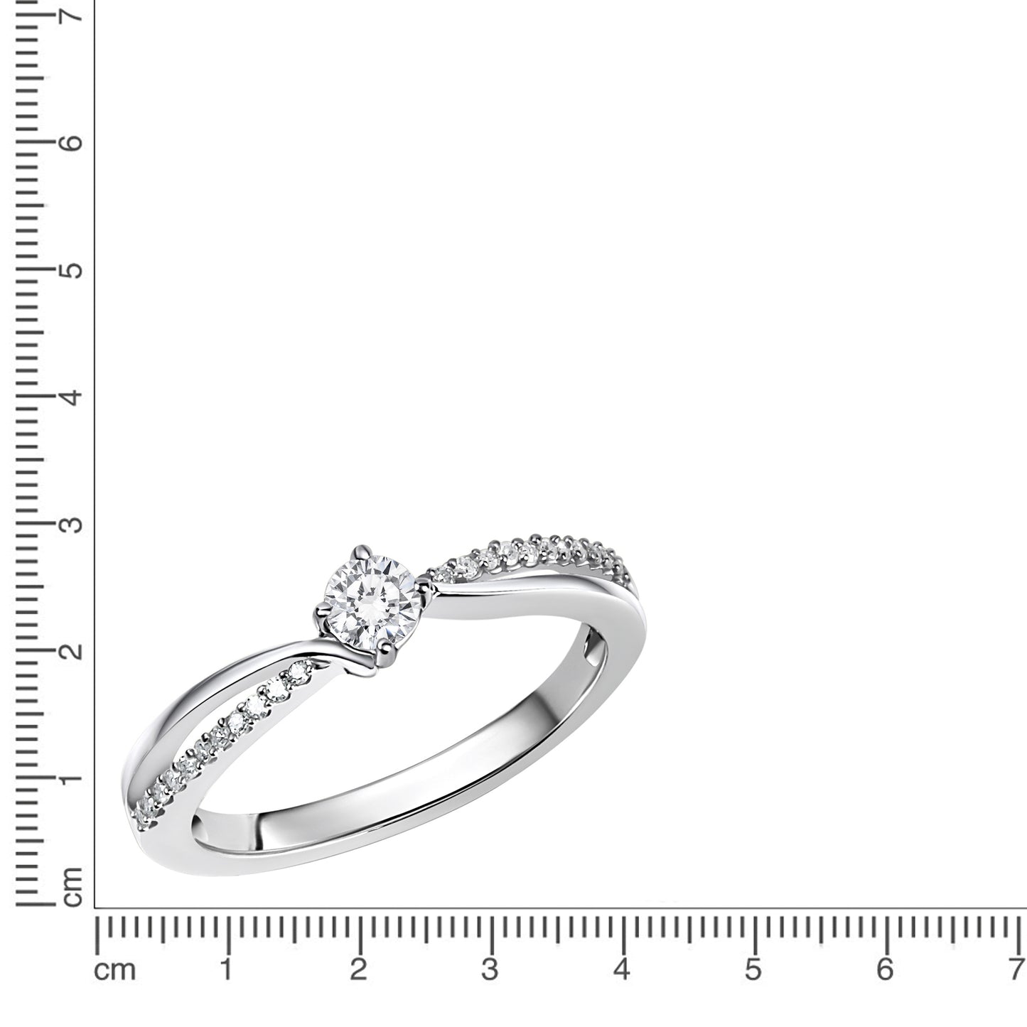 Ring 585/- Gold rhodiniert Brillant 0,25ct.