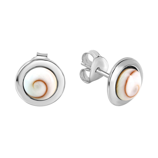 Ohrringe 925/- Sterling Silber rhodiniert 1,5cm Muschel