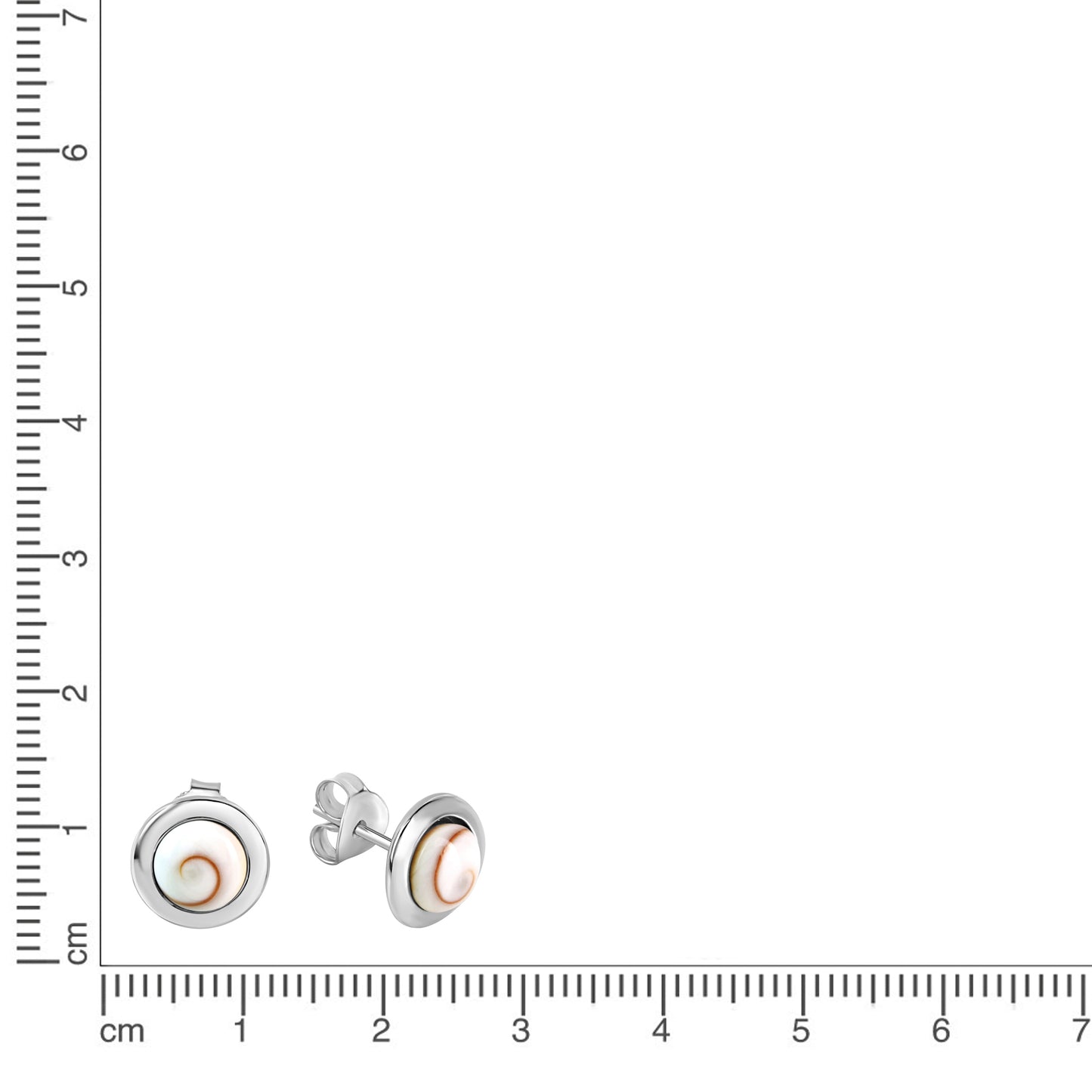 Ohrringe 925/- Sterling Silber rhodiniert 1,5cm Muschel