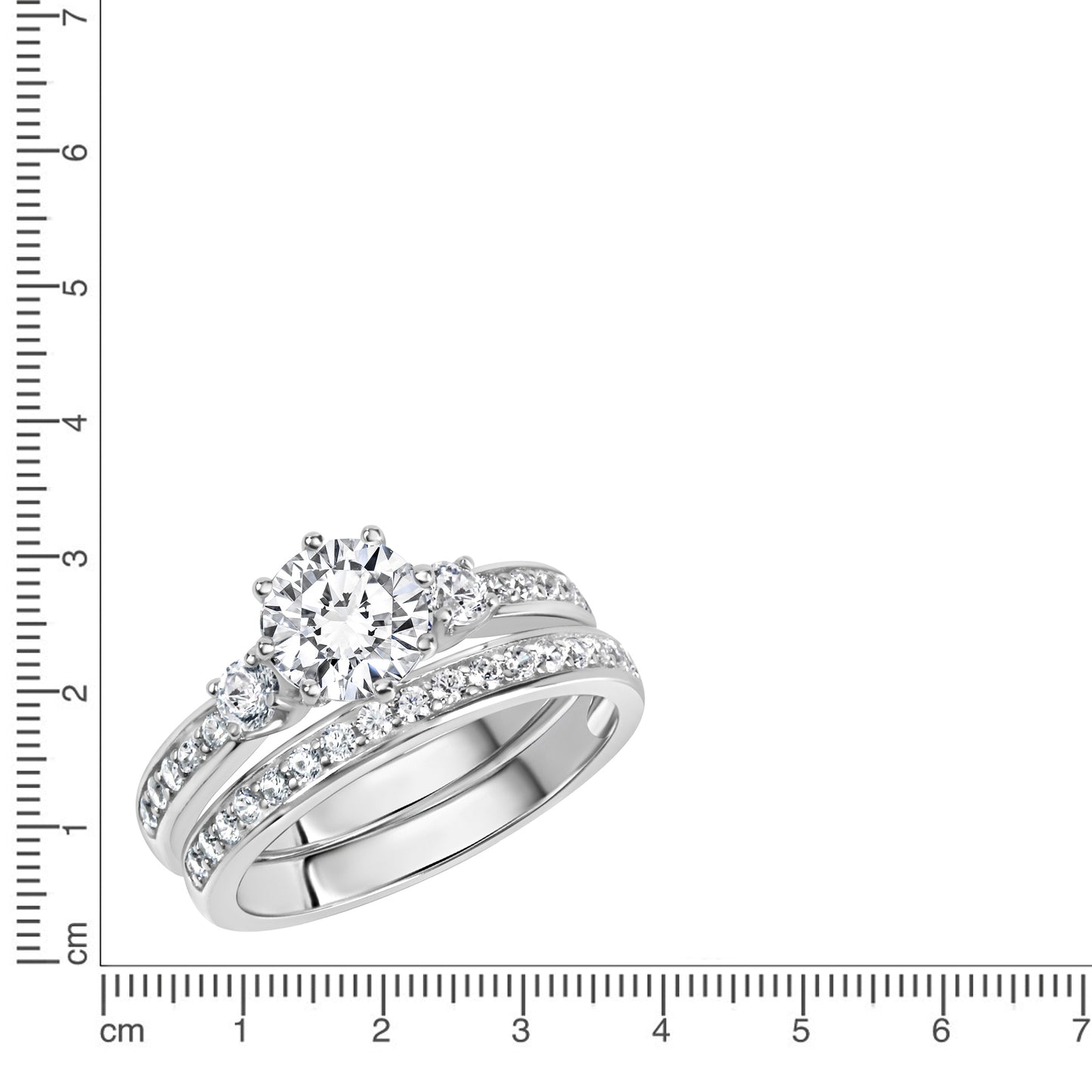 Ring 925/- Sterling Silber rhodiniert Zirkonia