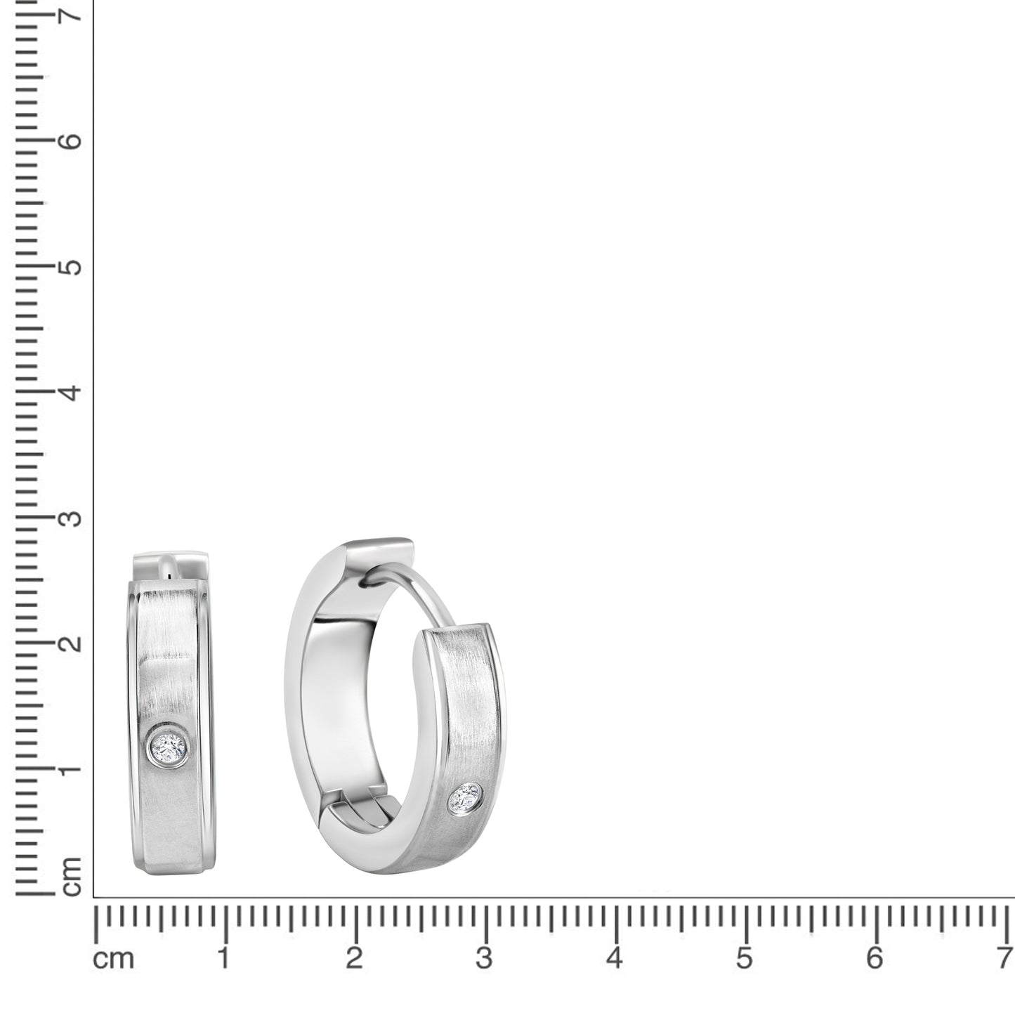 Ohrringe Edelstahl 1,6cm Zirkonia