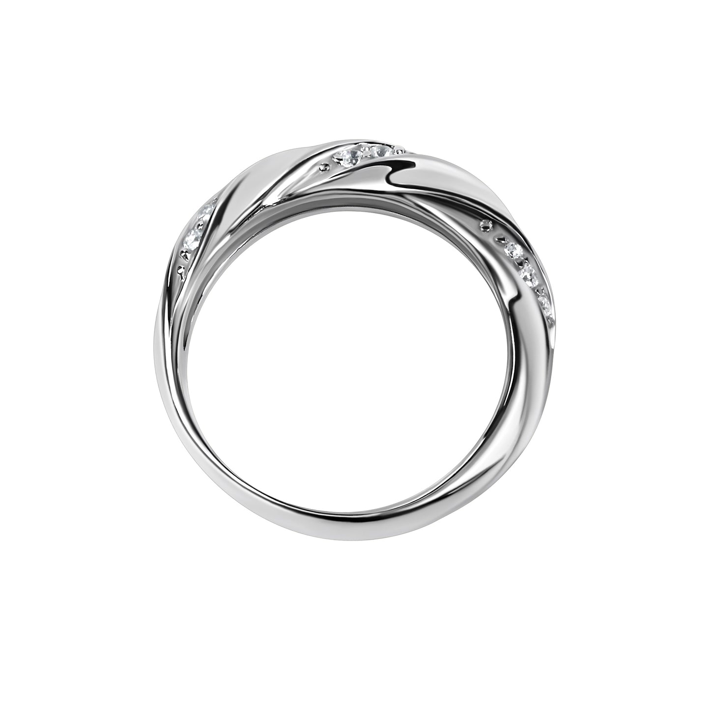 Ring 925/- Sterling Silber rhodiniert Zirkonia
