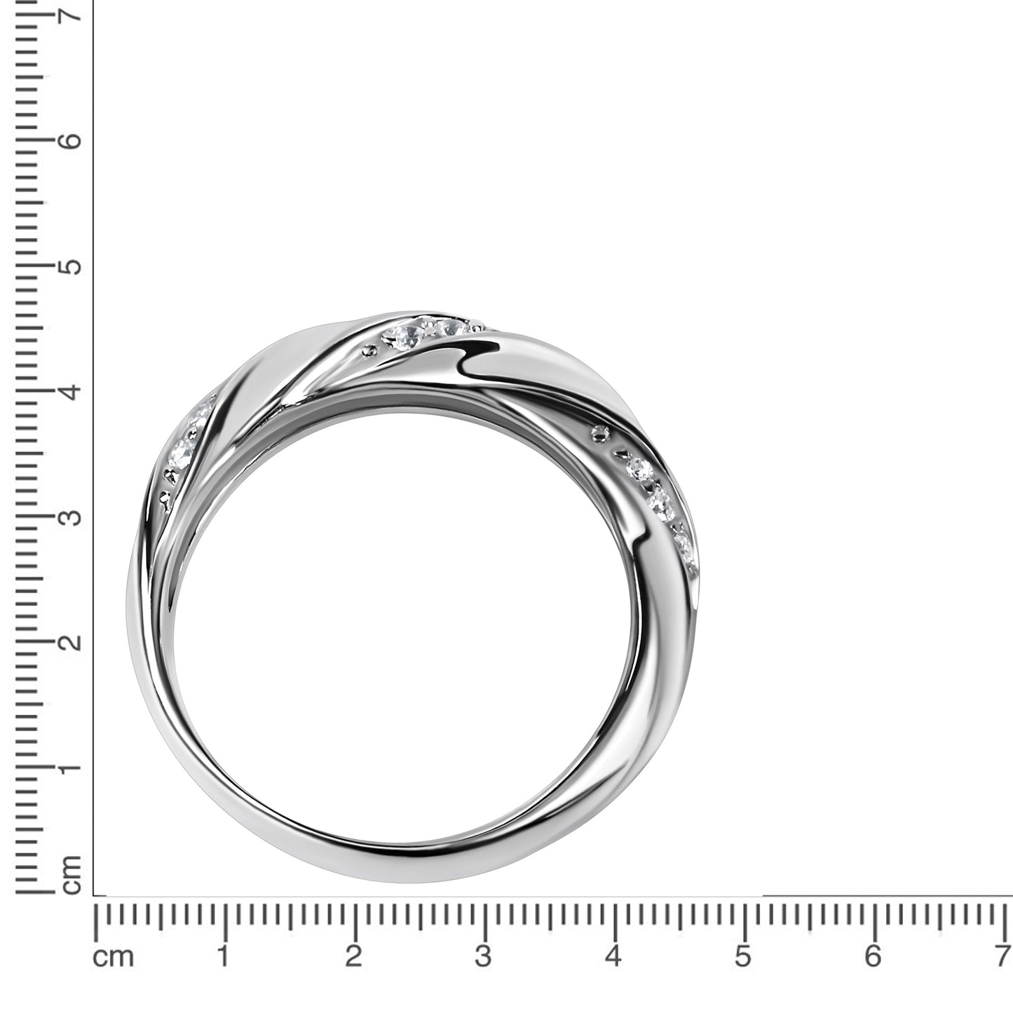 Ring 925/- Sterling Silber rhodiniert Zirkonia