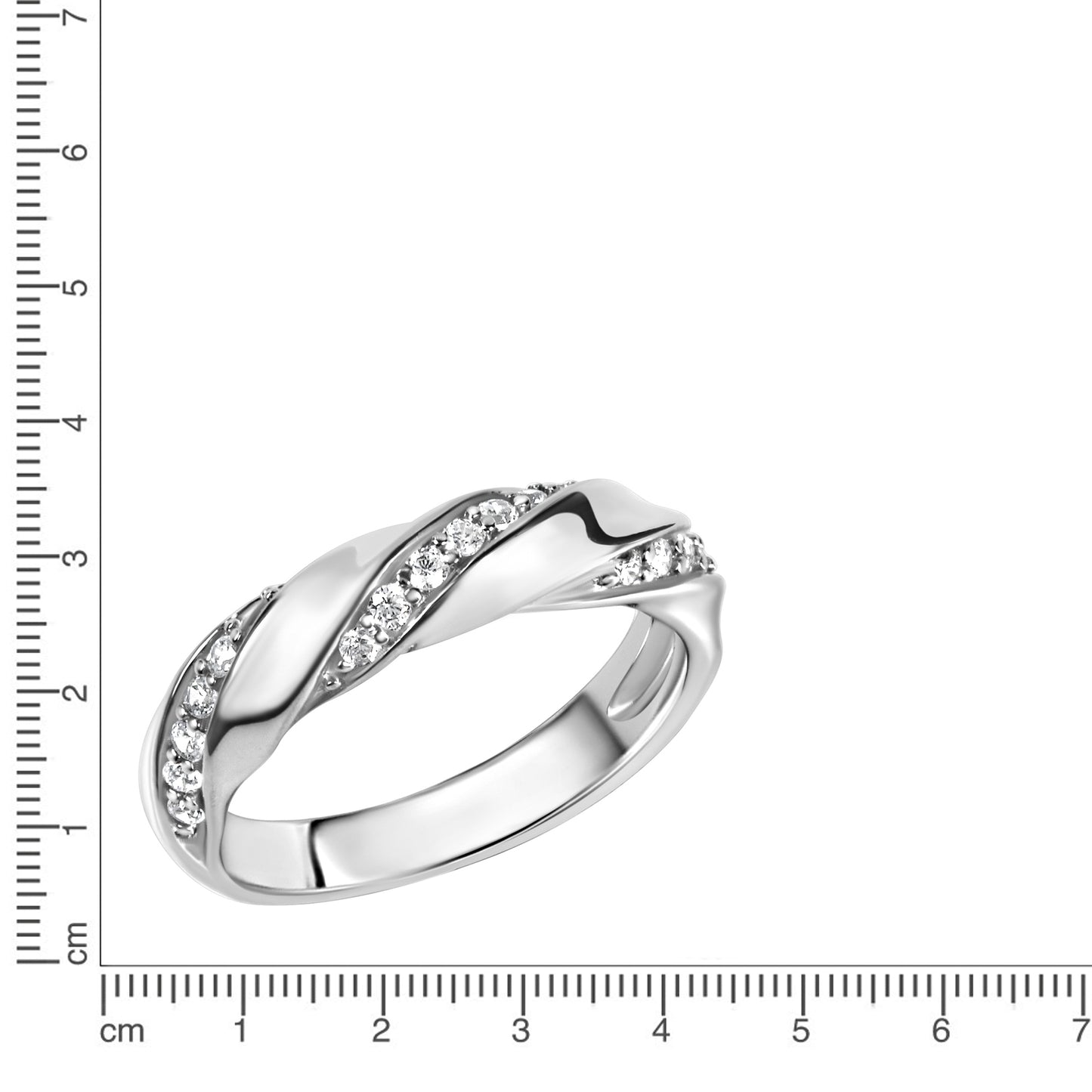 Ring 925/- Sterling Silber rhodiniert Zirkonia